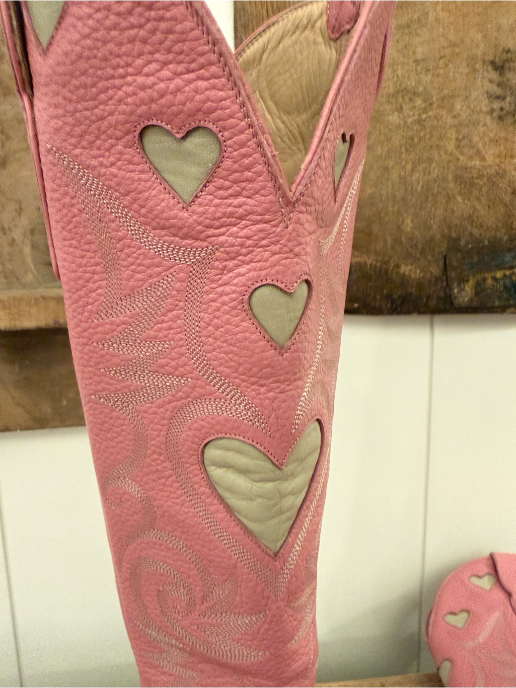 City Boots Pink Heart Cutout Western Knee-High Boots — image 3 of 4